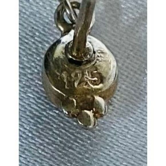 Beautiful Blue Agate, Pearl & Sterling 925 Silver Dangle Earrings - Picture 3 of 8